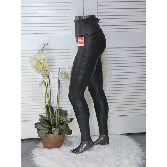 NWT Spanx Women's Black Faux Leather Stretch Shaping Slimming Leggings Sz L 2602 - Picture 5 of 10